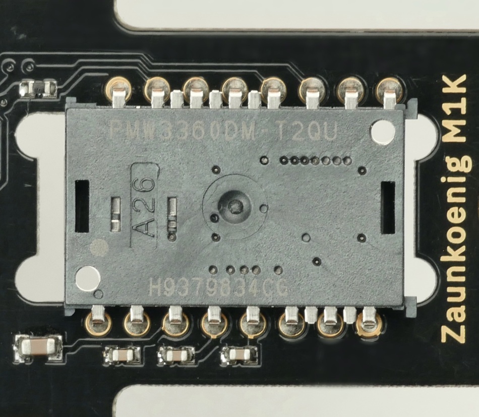 This picture shows two types of capacitors (1608 as well as 1005) that are on the Zaunkoenig M1K PCB.
