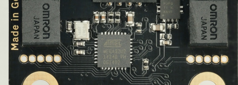 This picture shows the h4x0r pins of the Zaunkoenig M1K. You can use them to connect additional switches, for example.